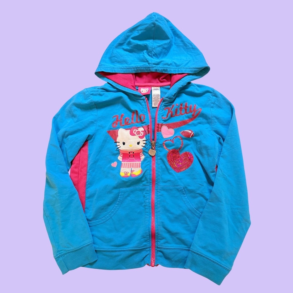 Y2K Hello Kitty Sanrio Zip Up Hoodie Sweatshirt Scene Cute #17